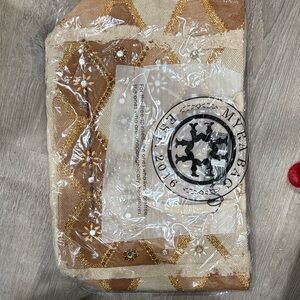 Myra Bag Tan and Gold weekender bag